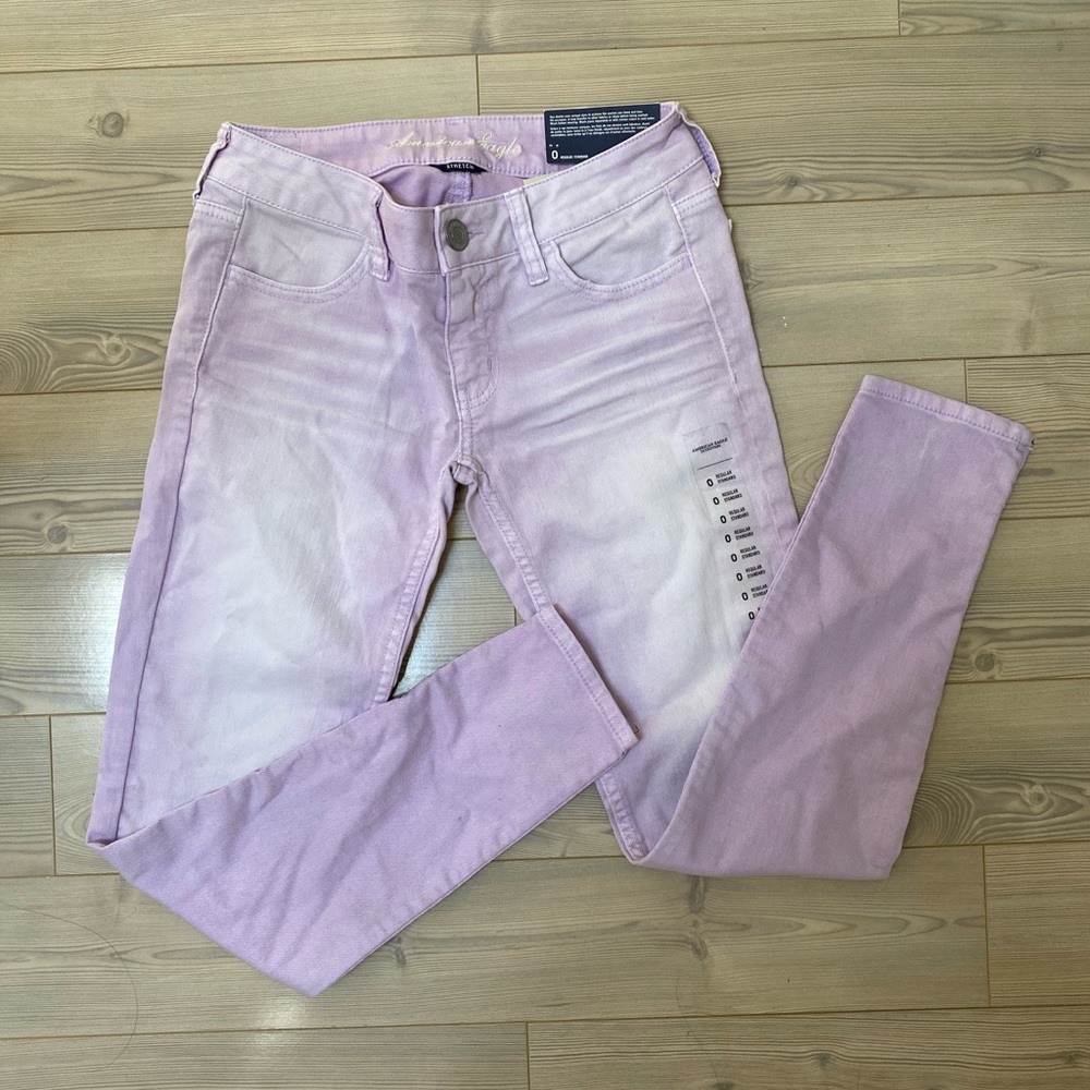 American Eagle Light Purple Ankle Jeggings US 0 - Picture 2 of 7